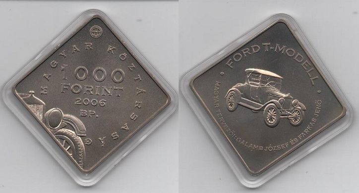 Венгрия - 1000 Forint 2006 - автомобиль Форд - в капсуле - UNC