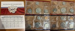США - набор 10 монет 1 Dime 1 5 Cents + 0,25 + 0,5 Dollar 1987 - P + D + жетоны - в конверте - UNC