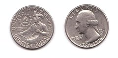 США - 1/4 ( Quarter ) Dollar 1976 - D - ( 25 Cents ) - 200 років незалежності США - VF