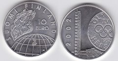 Фінляндія - 10 Euro 2002 - 50-та річниця - Олімпійські ігри в Гельсінкі - comm. - срібло - UNC