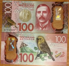 Нова Зеландія - 100 Dollars 2018 - P. 195 - Polymer - signature: Orr - UNC