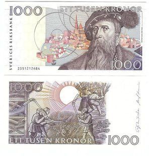 Швеція - 1000 Kronor 1990 - P. 60 - UNC