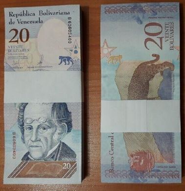 Венесуэла - 100 шт х 20 Bolivares 2018 - bundle - UNC