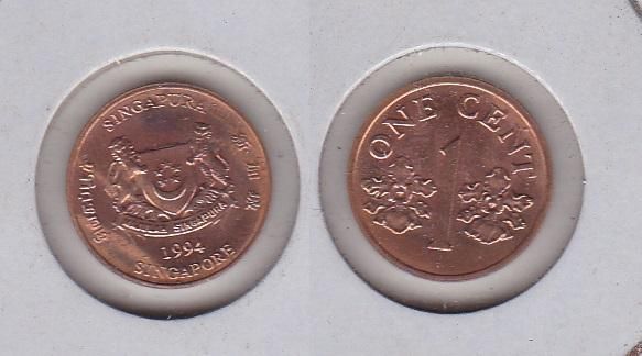 Сінгапур - 1 Cent 1994 - в холдері - XF