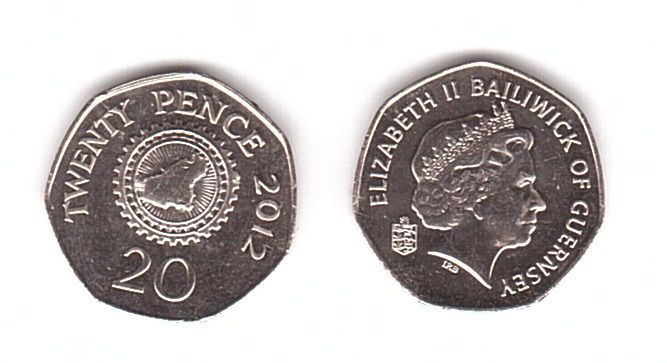 Гернси - 5 шт х 20 Pence 2012 - UNC