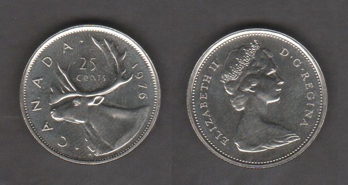 Канада - 25 Cents 1976 - aUNC