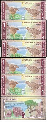 Chatham Islands - 5 pcs x 1 Koha  2014 - UNC