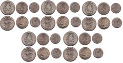 Индонезия - 5 шт х набор 3 монеты 25 50 100 Rupiah 1971 - 1978 - aUNC / UNC