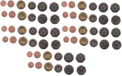 Гамбия - 5 шт х набор 6 монет 1 5 10 25 50 Bututs 1 Dalasi 1998 - 2016 - UNC