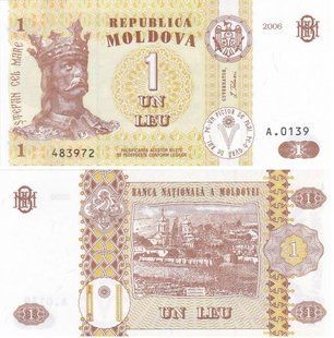 Moldova - 1 Leu 2006 - Pick 8g - UNC