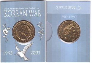 Австралия - 1 Dollar 2003 - 50 років завершенню Корейської війни - у холдері - UNC