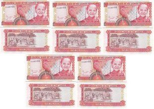 Gambia - 5 pcs х 5 Dalasis 2001 - Pick 20c - UNC
