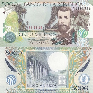Колумбия - 5000 Pesos 2013 - P. 452p - 10.09.2013 - UNC