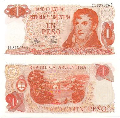 Аргентина - 1 Peso 1970 - 1973 Р. 287(4) - UNC
