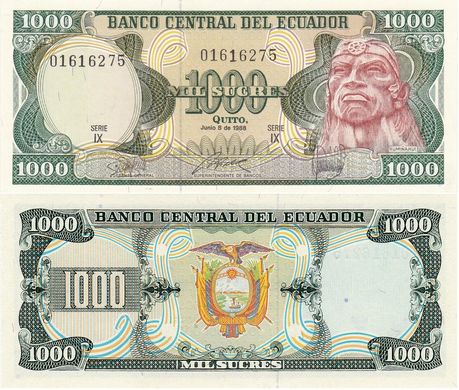Ecuador - 1000 Sucres 1988 - Pick 125b - UNC