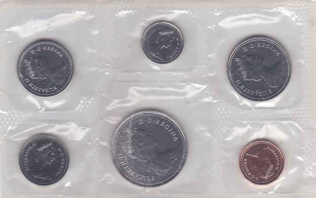 Канада - набір 6 монет 1 5 10 25 50 Cents 1 Dollar 1985 - у запайці - UNC