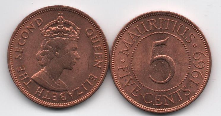 Mauritius - 5 pcs х 5 Cents 1969 - aUNC