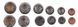 Гана - 5 шт х набор 6 монет 1 5 10 20 50 Pesewa 1 Cedi 2007 - 2016 - aUNC