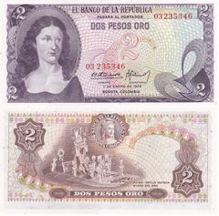Колумбия - 2 Pesos Oro 1972 - P. 413a - UNC