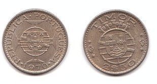 Тимор - 2,5 Escudo 1970 - XF