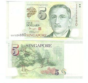 Сингапур - 5 Dollars 2013 - P. 47c - Polymer - UNC
