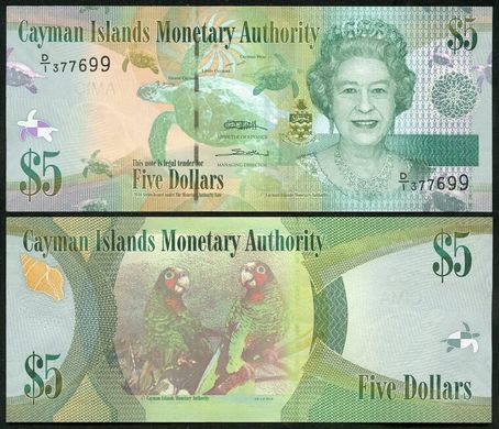 Cayman Islands - 5 Dollars 2010 ( 2011 ) P. 39a seria D/1 - UNC