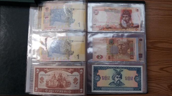 Украина - набор 28 банкнот 1992 - 2015 - 20-річчя грошової реформи - в папке - UNC