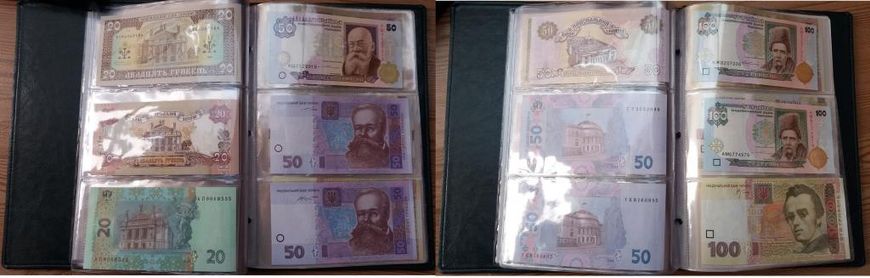 Україна - набір 28 банкнот 1992 - 2015 - 20-річчя грошової реформи - в папці - UNC