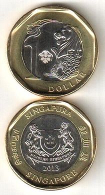 Singapore - 5 pcs х 1 Dollar 2013 - UNC