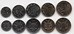 Namibia - set 5 coins 5 10 50 Cents 1 5 Dollars 2010 - 2018 - UNC