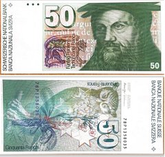 Швейцария - 50 Francs 1978 - Pick 56a(1) - signatures Brenno Galli and Schürmann - UNC
