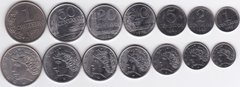 Бразилія - ​​набір 7 монет - 1 2 5 10 20 50 Ct 1 Cruzeiro 1969 - 1978 - UNC