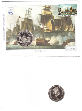 Гибралтар - 1 Crown 2005 - Trafalgar 1805 - 2005 - в конверте - UNC