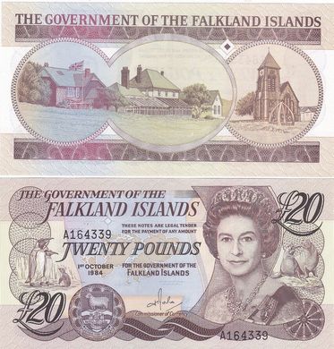 Фолклендські острови - 20 Pounds 1984 - P. 15a - UNC