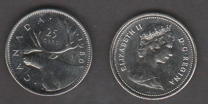Канада - 25 Cents 1980 - aUNC