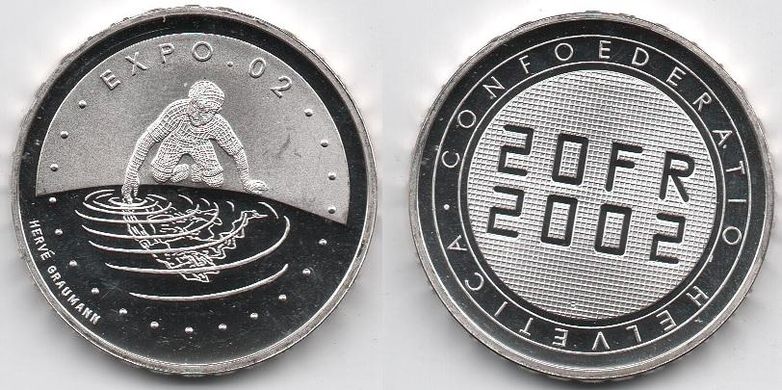 Switzerland - 20 Francs 2002 - Expo - 02 - silver - UNC