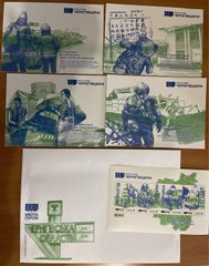 2407 - Ukraine - 2024 - Postal set - Cities of Heroes Chernihiv region - sheet of 4 stamps M ( envelopes + postcards )