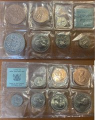 Новая Зеландия - набор 7 монет 3 6 Pence, Half Penny, 1 Penny, 1 Shilling, 1 Florin, Half Crown 1965 - в запайке - UNC