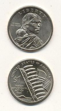 USA - 1 Dollar 2024 - D - Sacagawea - Indian - Indian Citizenship Act - UNC
