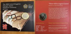 United Kingdom - 2 Pounds 2012 - Beijing London Olympic Games Handover Ceremony - in booklet - UNC