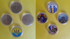 Ukraine - set 4 souvenir coin x 1 Hryvna 2022 - Kalush, Volunteers, Ghost of Kyiv, Zelensky - aUNC
