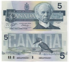 Канада - 5 Dollars 1986 - P. 95e - signatures: Knight & Dodge - UNC