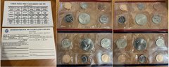 США - набір 10 монет 1 Dime 1 5 Cents  + 0,25 + 0,5 Dollar 1995 - P + D + жетони - в конверті - UNC