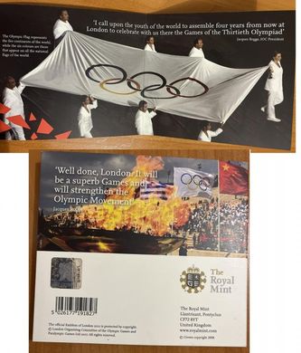 Великобританія - 2 Pounds 2012 - Церемонія передачі Олімпійських ігор Пекін Лондон - у буклеті - UNC