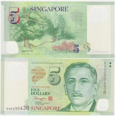 Singapore - 5 pcs x 5 Dollars 2022 - 1 star - UNC