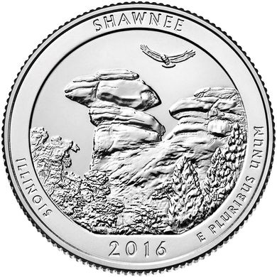 USA - 25 Cents 2016 - D - 31st Park Shawnee National Park, Illinois - UNC