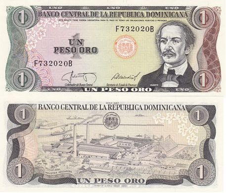 Доминиканская Республика / Доминикана - 1 Peso Oro 1987 - P. 126b(1) - UNC