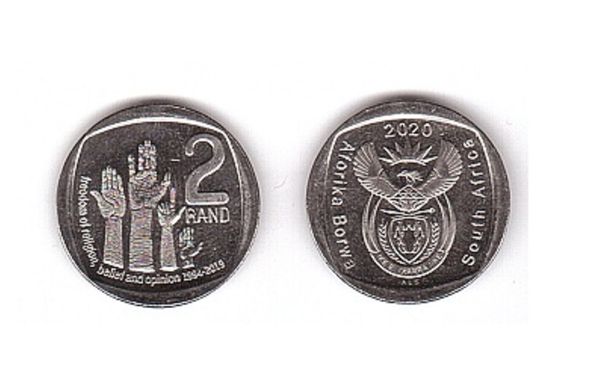 South Africa - 5 pcs x 2 Rand 2020 - Freedom of religion, belief and opinion 1994 - 2019 - comm. - UNC