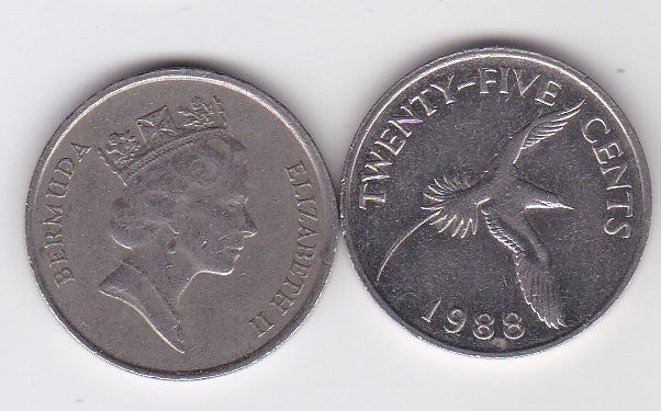 Бермудские острова / Бермуды - 25 Cents 1988 - VF