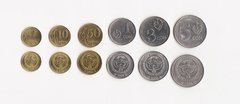 №2 - Киргизія - набір 6 монет 1 10 50 Tyiyn 1 3 5 Som 2008 - 2009 - UNC
